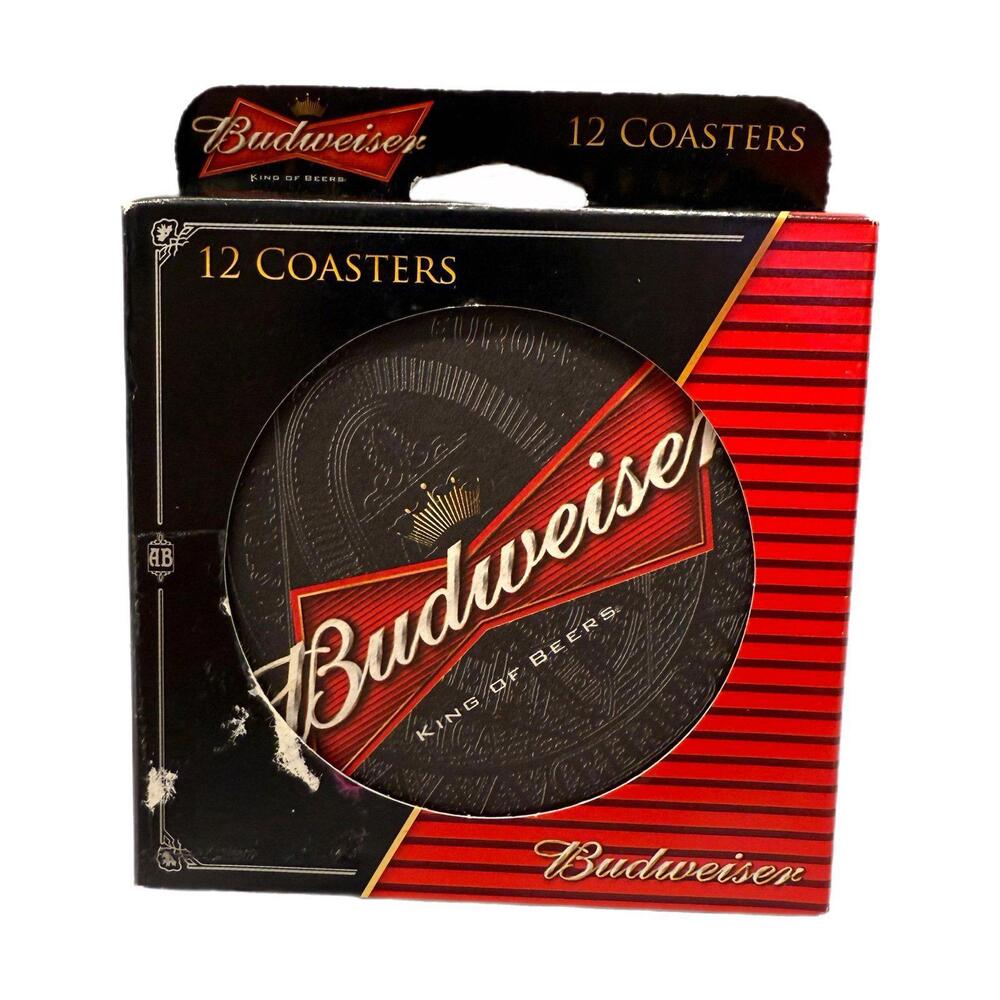 12 Budweiser 4” Round Drink Coasters
